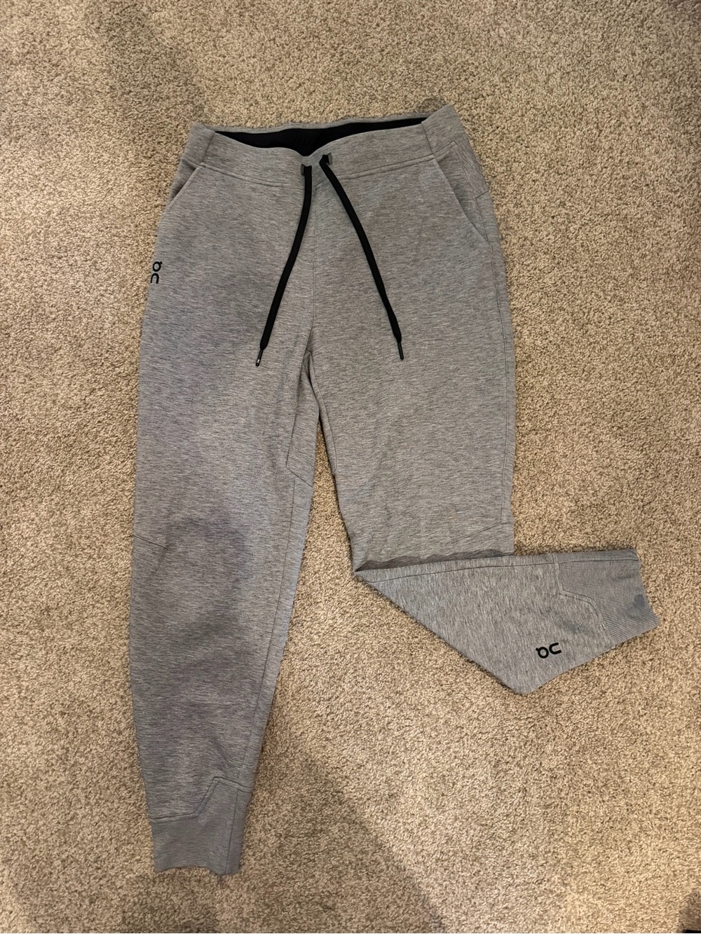 On Running Kids' Grey Jogger Sweatpants with Black Drawstring